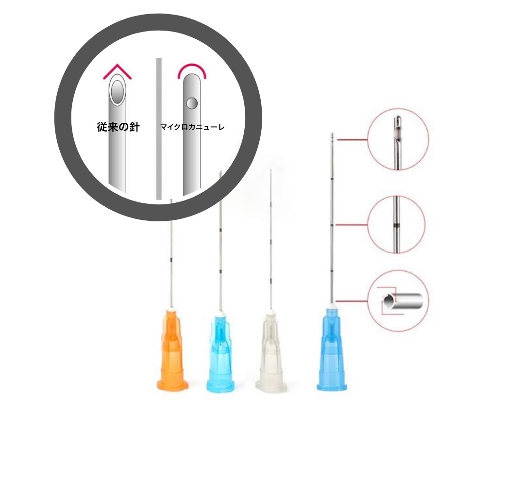 通常の針とマイクロカニューレ比較画像